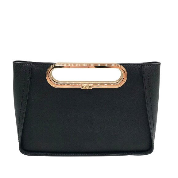Michael Kors Black Saffiano Leather Chelsea Convertible Clutch - Picture 1 of 11